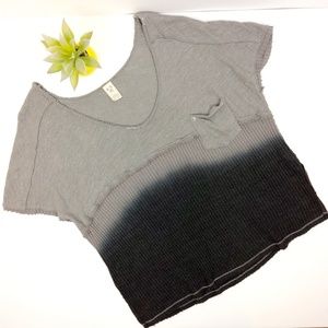 Free People Two Toned Grey Tunic Top Size Medium